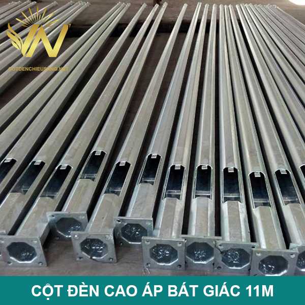 Cột đèn đường bát giác 11m