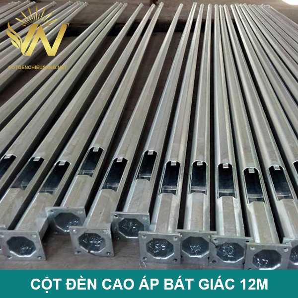 Cột đèn đường bát giác 12m