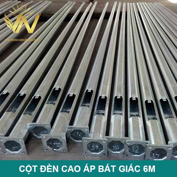 Cột đèn đường bát giác 6m